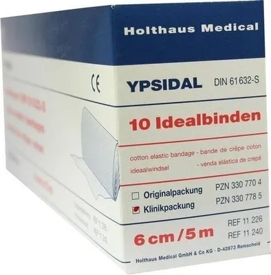 Zdjęcie produktu dla YPSIDAL Idealny bandaż DIN 61 632, 6 cm x 5 m, opakowanie kliniczne 10 sztuk | opakowanie (10 sztuk)