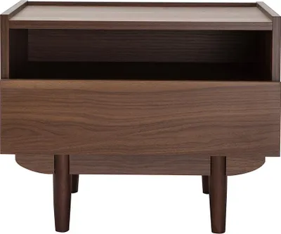 Produktbild von Miliboo - Nachttisch aus dunklem Holz mit Schublade SANAA