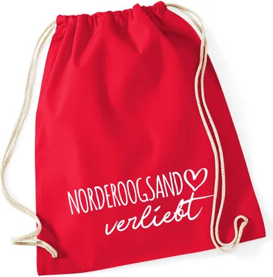 Produktbild von Huuraa Turnbeutel Norderoogsand verliebt 12 Liter Classic Red Baumwolle Rucksack Geschenkidee