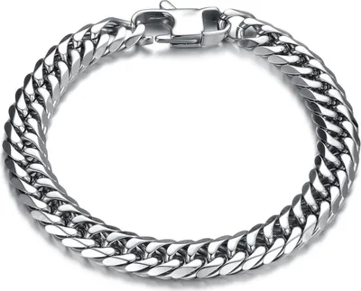 Image de Acier inoxydable Bracelet Hommes Chaîne Hip-Hop Rock Band 20/21/22 CM 8/9.5/12/14MM Argent