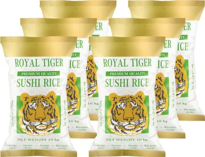 Produktbild von Royal Tiger Sushireis, 6x 10kg, Reis für Sushi, Risottoreis, Rundkornreis