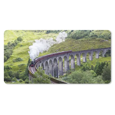 Produktbild von MuchoWow® Mauspad Mousepad Dampfzug inmitten der grünen Landschaft Schottlands 60x30 cm - Mousepads - Maus Mat - Pad - Mausunterlage - Nachhaltig
