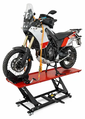 Produktbild von Motorradhebebühne hydraulisch 450 kg Breite 55 cm Parallelhub Montagebühne Motorradheber in rot