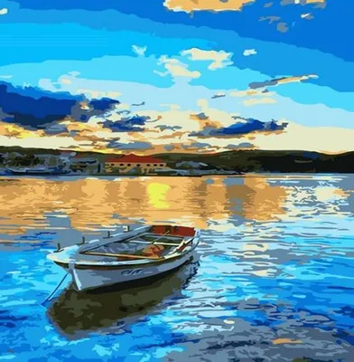 Image de Peinture par numéros : Bateau, format 40x50 cm