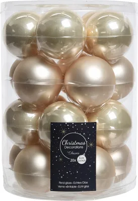 Produktbild von Weihnachtskugeln Glas 6cm x 20 Stück - Perle