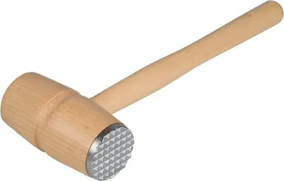 Produktbild von Hofmeister Holzwaren, Fleischhammer, Fleisch Schnitzel  Klopfer, mit Metall besetzt, aus Buchenholz  L285xB105xH50 mm, 10403