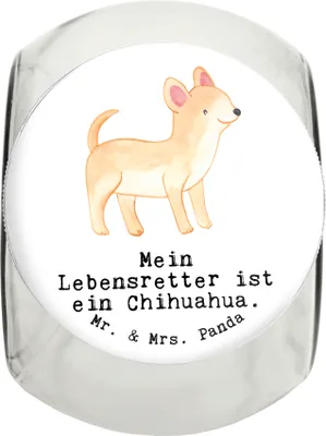 Produktbild von Mr. & Mrs. Panda Dose Chihuahua Lebensretter XL 2000ml - Weiß - Geschenk, schraubglas, glasbehälter, Vorratsbehälter, leckerlidose, Keksdose