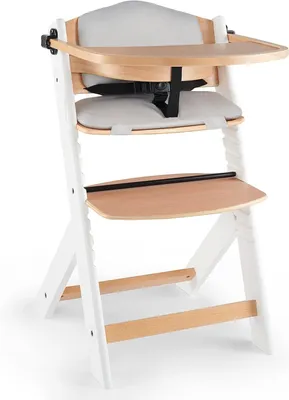 Zdjęcie produktu dla Krzesło dla dziecka - krzesełko do karmienia - wspólne posiłki - regulacja wysokości na 5 stopni - 49 x 49 x 73 cm - białe