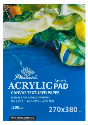 Zdjęcie produktu dla Blok do farb akrylowych Acrylic Pad Phoenix 230 g - 27x38 cm, 10 arkuszy