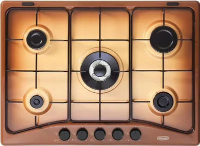 Image de De Longhi FFT 57 ASV Table de cuisson encastrable 68 cm Gaz 5 feux Cuivre