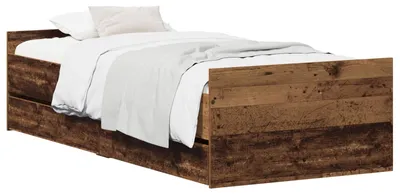 Zdjęcie produktu dla Rama łóżka vidaXL, drewno z odzysku, 100 x 200 cm, materiał drewnopochodny
