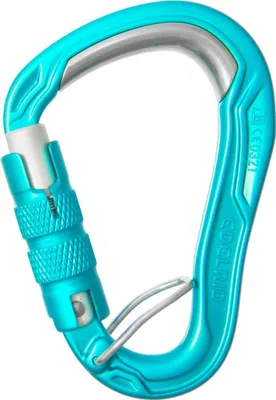 HMS Bulletproof Triple FG Karabiner von Edelrid in Türkis; mit Schraubverschluss und ovaler Form.