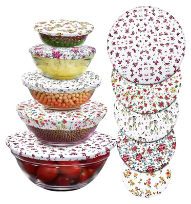 Produktbild von Wiederverwendbare Lebensmittelhüllen für Schüsseln, dehnbar, staub- und insektenabweisend, für Obst, Essensreste, Teig und Picknicks.