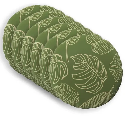 Imagen del producto de vidaXL Funda de cojín, 6 unidades, diseño de hojas, diámetro 60 cm, poliéster