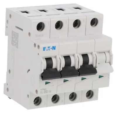 Image de Disjoncteur Eaton, 3 A, 3p+N, caractéristique : D 278988