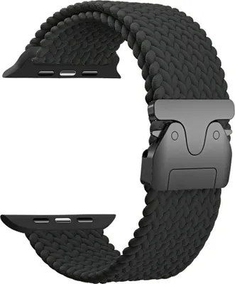 Productafbeelding van Pasek Beline geweven nylon parachuteband voor Apple Watch 42/44/45/49 mm, zwart