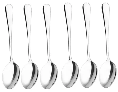 Immagine prodotto di Cucchiai in acciaio inossidabile 304, cucchiai da zuppa, cucchiai da tavola, 17 cm, set da 6 pezzi