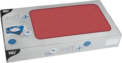 Produktbild von Papstar Mitteldecke rot Vlies soft selection plus 80 x 80 cm