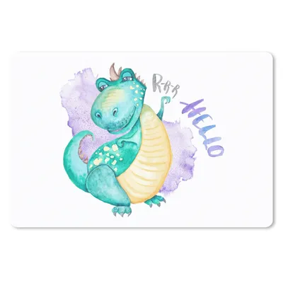 Produktbild von MuchoWow® Mauspad Mousepad Dinosaurier - Kinderzimmer - Grün - Jungen - Mädchen - Kinder 27x18 cm - Mousepads - Maus Mat - Pad - Mausunterlage - Büroartikel - Desk Matten