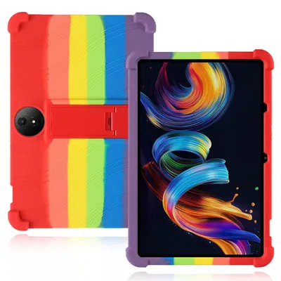 Image de Étui de protection pour tablette TCL NxtPaper 11 Plus 11,5 pouces, en silicone souple résistant aux chocs, avec support intégré, de couleur vive