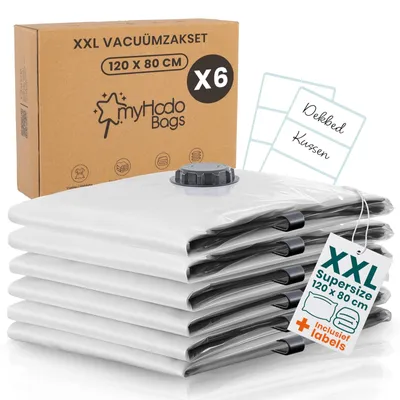 Image de Sac sous vide - Set de 6 - 80 x 120 cm - Pour couettes et vêtements