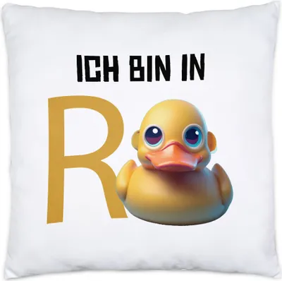 Produktbild von Ich bin in Rente Kissen Inkl. Füllung Rentner Rentnerin Geschenk Ruhestand R Ente Quietscheente Wortwitz