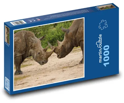 Obrázok produktu pre Puzzle 1000 Nosorožce v divočine - martinpuzzle