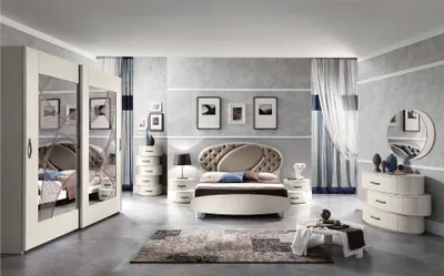 Image de Ensemble 7 pièces chambre lit commode miroir armoire