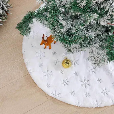 Produktbild von Weihnachtsbaum Decke Rund Rock Teppich Christbaumdecke Tannenbaumdecke 120 cm