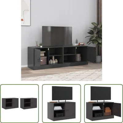 Produktbild von The Living Store TV-Schränke 2 Stk. Schwarz 67x39x44 cm Stahl