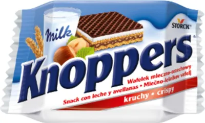 Zdjęcie produktu dla KNOPPERS Chrupice Wafle Wafelki z Kremem Mleczno Orzechowym 25g
