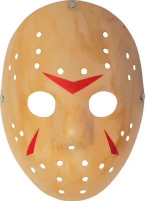 Image de Masque sous licence Jason pour adultes Vendredi 13 marron clair-rouge - Taille unique