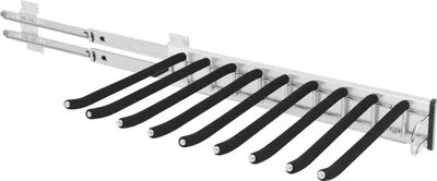 Produktbild von Hosenhalter Kleiderschrank Organizer - Ausziehbarer Hosenständer Wandmontage - 9 Stangen - Antirutsch Flock - Leises Gleiten - Rechts montiert