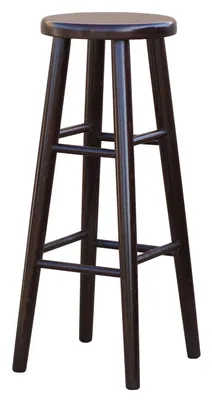 Produktbild von Barhocker aus Buchenholz 82 cm – Massiv Holzstuhl für Gastro Restaurant Bistro – Neu - Nuss