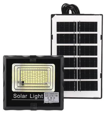 Immagine prodotto di Faretto solare a LED da 170 LED - Applique da esterno - Sensore di movimento - Telecomando a infrarossi - Impermeabile IP65 - Dimmerabile