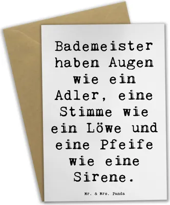 Produktbild von Mr. & Mrs. Panda valentinstagskarte Spruch Bademeister Superheld - Weiß - Geschenk, weihnachtskarten, Schwimmunterricht, Geschenke für Berufstätige, babykarte, Beruf