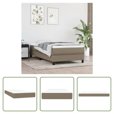Image de The Living Store Matelas à ressorts ensachés Taupe 100x200x20 cm Tissu