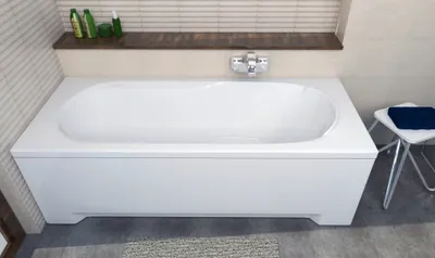 Produktbild von ECOLAM Badewanne Wanne Rechteck Bona Design Acryl weiß 170x70 cm + Schürze Ablaufgarnitur Ab- und Überlauf Automatik Füße Silikon
