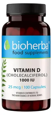 Obrázek produktu pro Vitamín D 25 mcg – 100 kapslí – Bioherba
