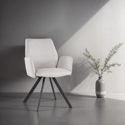 Productafbeelding van Livingfurn Eetkamerstoel Diana Beige- Set van 2