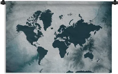 Produktbild von MuchoWow® Wandteppich Wandbehang Weltkarte - Farbe - Aquarell 60x40 cm Tapisserie Dekoration Wandtuch - Wanddekorationen