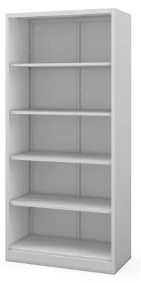 Produktbild von Jan Nowak Büro-Regal aus Metall, verschraubt, mit geschlossener Rückwand, grau, 900 × 1950 × 450 mm: RUFUS