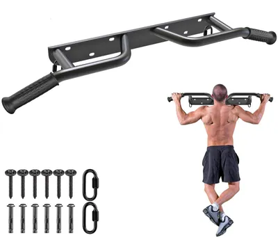 Imagen del producto de Barra de dominadas - Montaje en pared - Metal  - Para gimnasio en casa