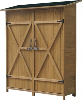 Produktbild von Gartenschrank "Espacio"- 140 x 49 x 162 cm - Braun