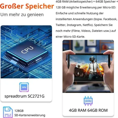 Produktbild von Blackview Tab 16 Pro, 8GB+256GB, Dual-4G, GPS/Glonass, 11-Zoll-IPS-Display, 503g/7,45mm Leicht, 7700mAh Akku, 18W Schnellladung, UNISOC T616 Octa-Core