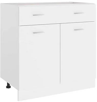 Produktbild von Küchenschrank mit Regalen und Schublade – Weiß, 80 x 46 x 81,5 cm
