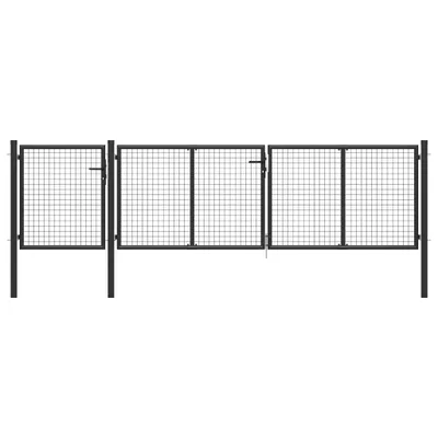 Image de vidaXL Portail de jardin acier 400 x 100 cm Anthracite