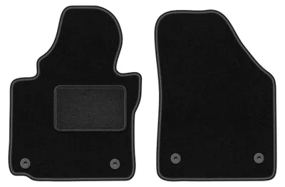 Produktbild von Velours-Fußmatten Vorne für Volkswagen Caddy 2K FL 2010-2015 (Minivan) – 2-tlg, Schwarz, passgenau – Wielganizator LUX