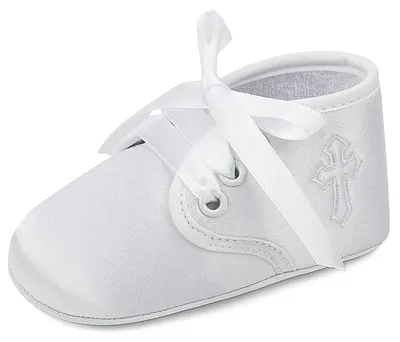 Productafbeelding van LACOFIA Baby meisjesdooplaarsjes, veters, babyschoenen, ceremonie, zachte zool