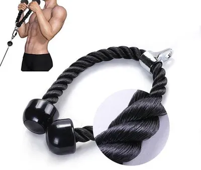 Immagine prodotto di Corda per esercizi per i tricipiti, realizzata in nylon, con impugnature antiscivolo, resistente fino a 300 kg